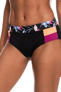 Bas De Maillot De Bain Roxy Active Anthracite Floral Flow