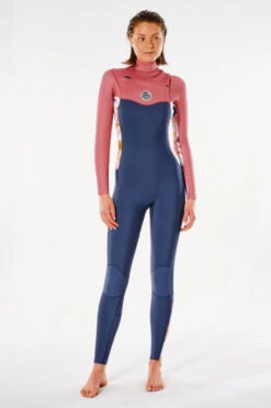 Combinaison Rip Curl Dawn Patrol 3/2 Chest Zip Slate Rose