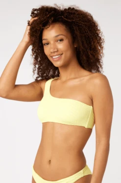 Maillot De Bain Bandeau à Bretelle Rip Curl Custom Rib Light Yellow