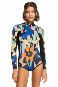 Springsuit Manches Longues 1.5mm Roxy Current Of Cool Front Zip Anthracite